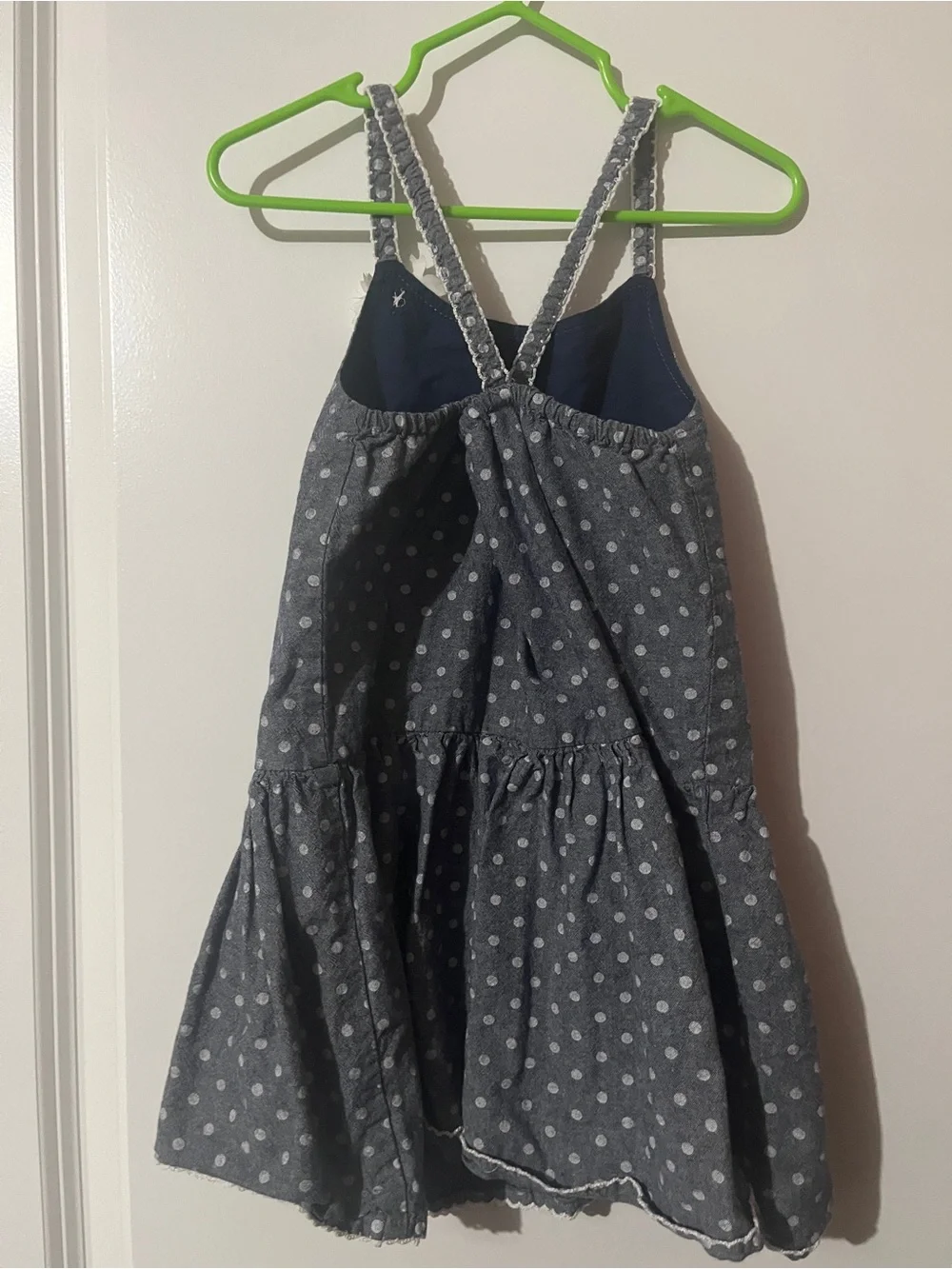 OshKosh B'gosh Gray Polka Dot Sundress with White Flower